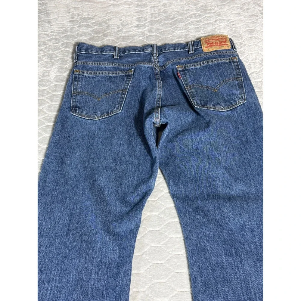 Levis 517 Slim Bootcut Jeans Men 36x30 Medium Wash Blue Denim Streetwear Western